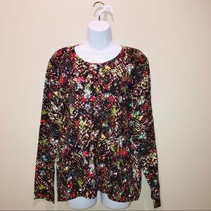 NWT August Silk Printed Multicolored Cardigan XXL